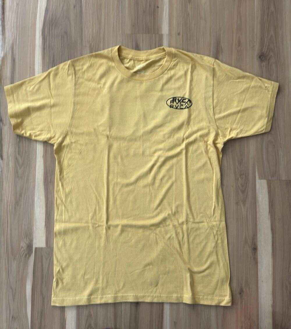 RVCA Men's Graphic T-Shirt - Mustard Yellow - Size Large - 100% Cotton